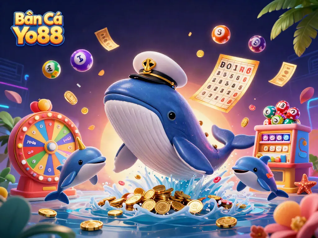 Bắn Cá Yo88 captivates players with an exciting 3D underwater casino adventure scene.
